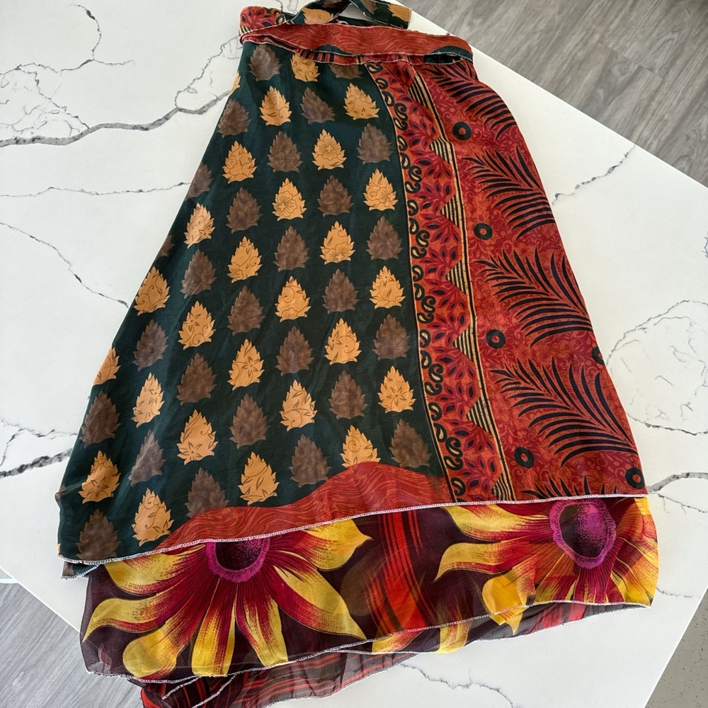 Colorful wrap boho skirt